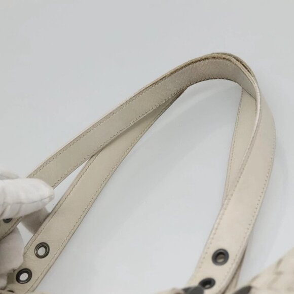 BOTTEGA VENETA INTRECCIATO Tote Bag Leather White Auth bs25990 - Picture 9 of 16